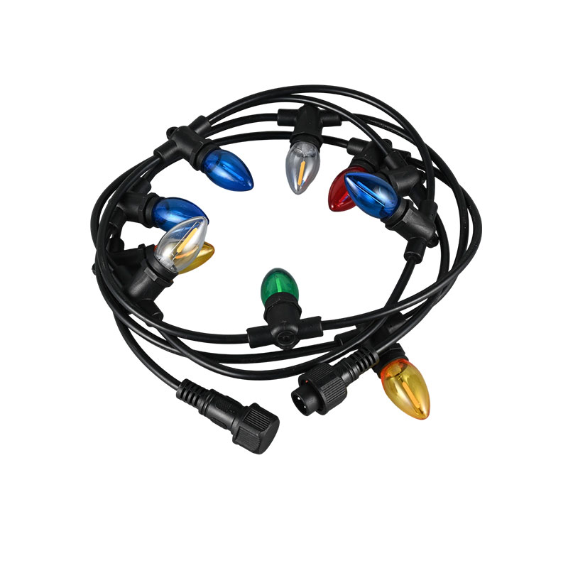 C7 หลอดไฟพื้นผิวเรียบ E12 ฐานสกรูสี 0.5W ไฟประดับในตัว