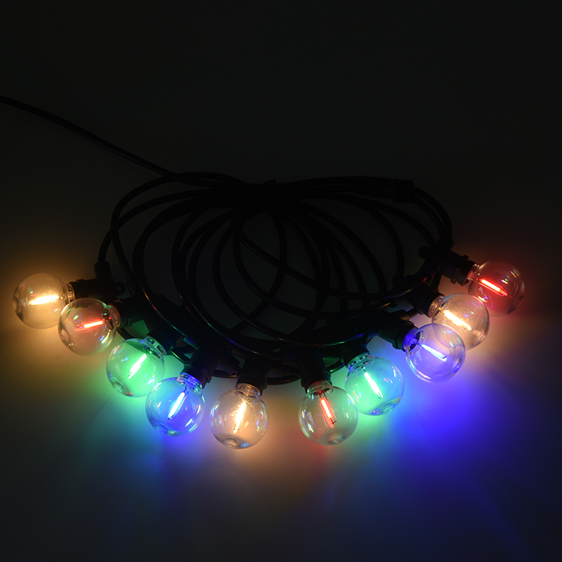 G40 Ball Bubble E12 ปากเกลียว LED สีสันสดใสโคมไฟตกแต่งพู่ห้อย