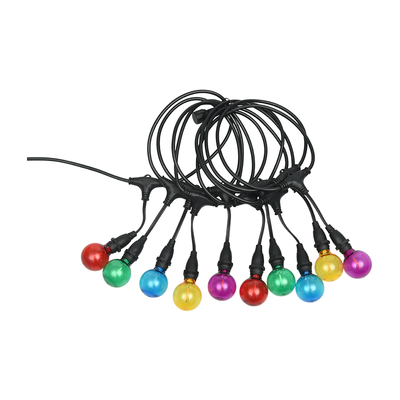 หลอดไฟทรงกลม G40 E12 ฐานสกรู สายไฟชนิดจี้สี